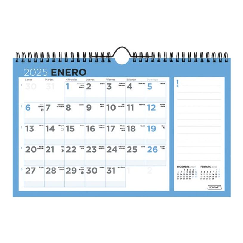 8412885239468-Senfort - Calendrier - fixation murale - 2025 - basic - mois à afficher - 220 x 155 mm - -P_405231617_2-0