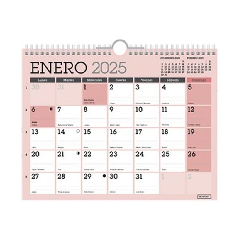 8412885239383-Senfort - Calendrier - fixation murale - 2025 - classique - mois à afficher - large - 420-P_405231645_2-0