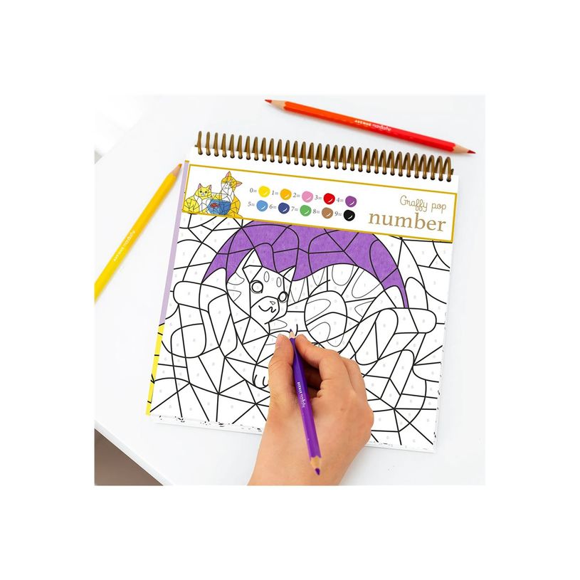 3609510521561-Avenue Mandarine Graffy Pop Number - Paint by number book - chats - 24 feuilles-P_405231754_2-2