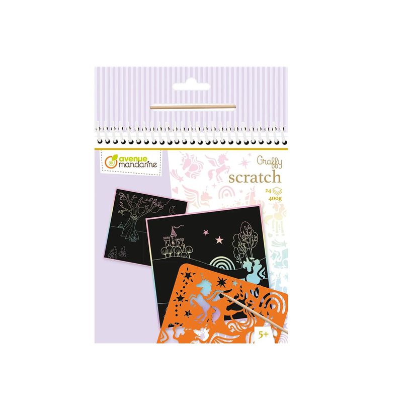 3609510521615-Avenue Mandarine Graffy Scratch - Jeu de cartes à gratter et de pochoirs - 3 pièces - li-P_405231755_1-3