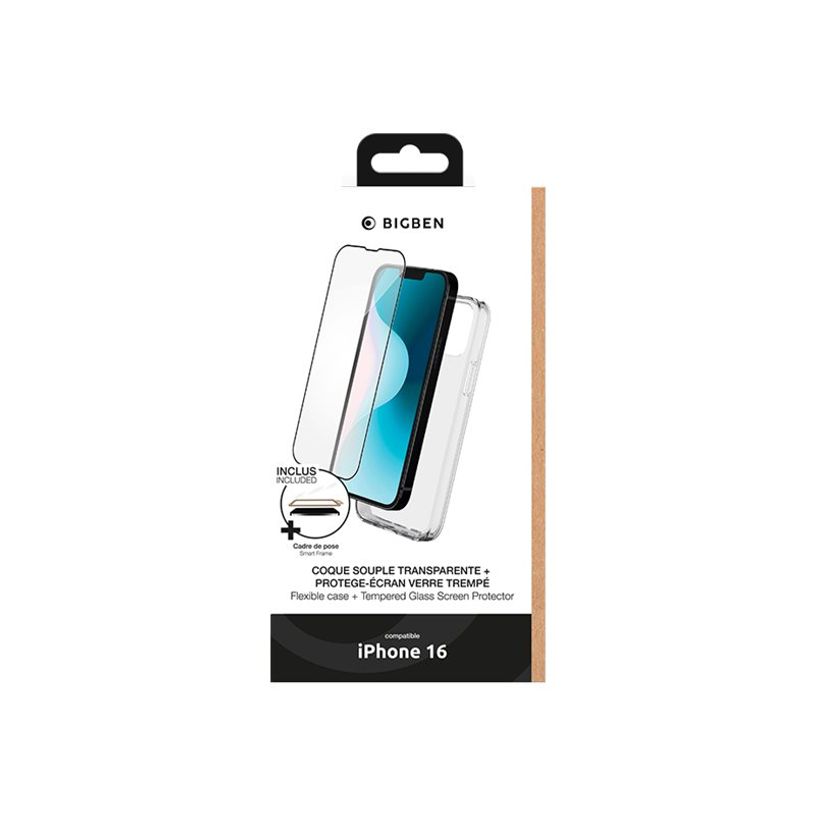 3571211528555-BIGBEN Connected  - Coque de protection  avec verre trempé  pour Apple iPhone 16 - transp-P_405231900_7-6
