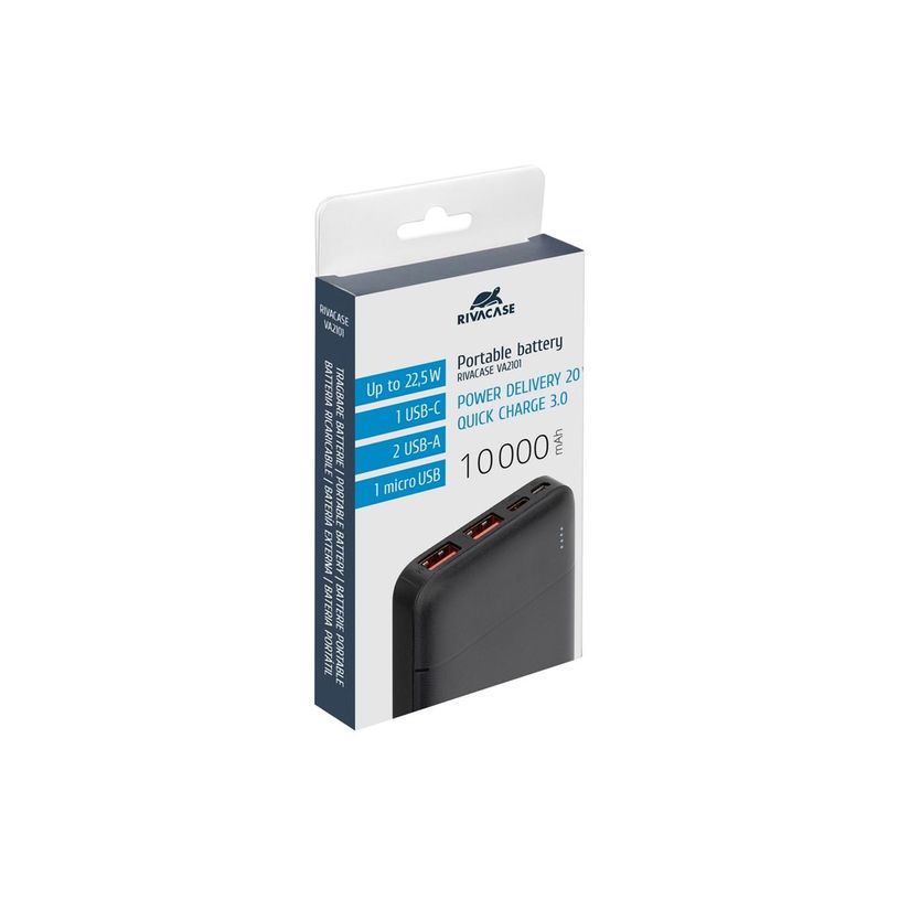 4260709013589-Riva Case Rivapower VA2101 - Banque d'alimentation - 10000 mAh - 37 Wh - 22.5 Watt - 4.5 A - QC 3.0, PD 3.0, SCP - 3 connecteurs de sortie (24 pin USB-C, 2 x USB de type A à 9 broches)-P_405231905_3-13