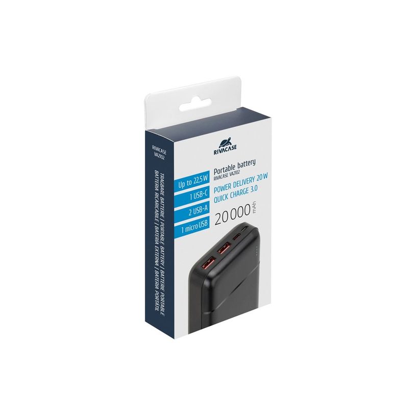 4260709013602-Riva Case Rivapower VA2102 - Banque d'alimentation - QC / PD, portable - 5 / 9 / 12 V - 22.5 Watt - lithium-polymère - 20000 mAh - 74 Wh - c-P_405231906_1-10
