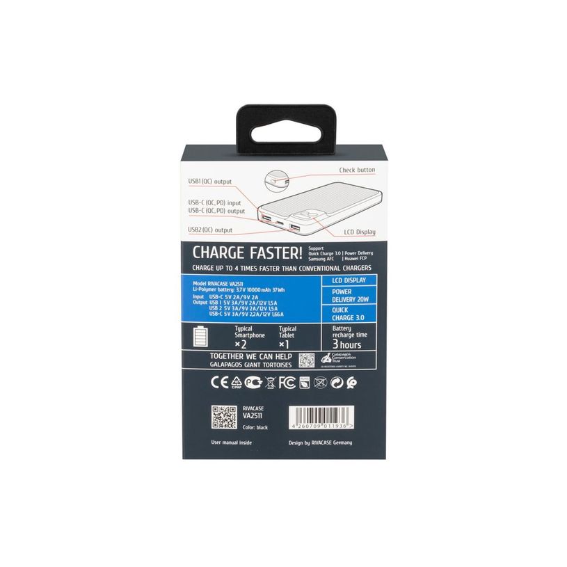 4260709011936-Riva Case Rivapower VA2511 - Batterie externe - 10000 mAh - Fast Charge - noir-P_405231910_3-14
