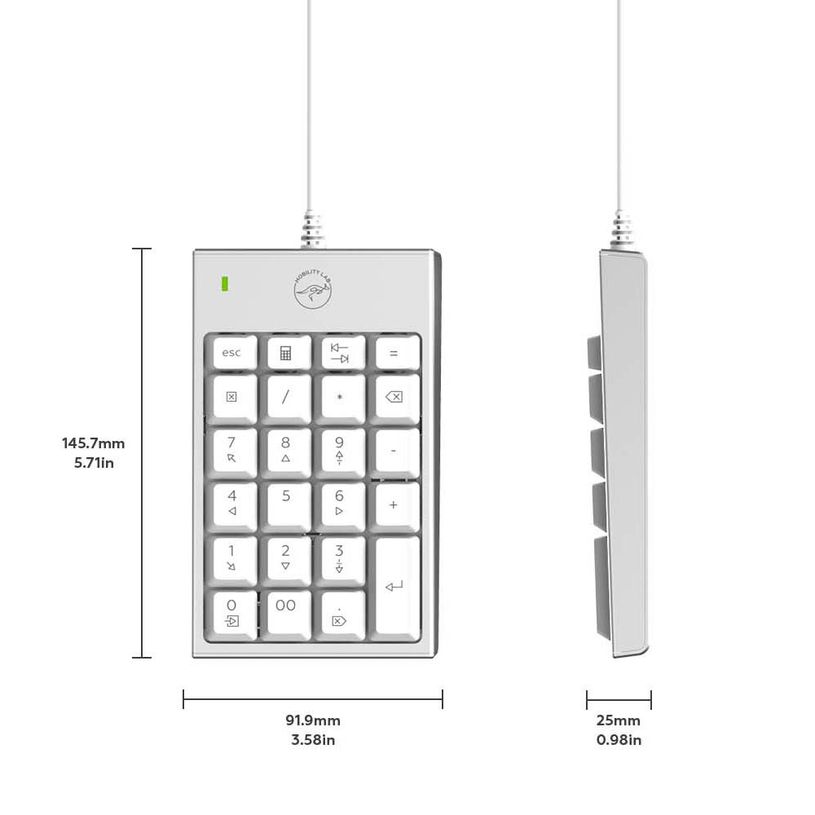3700527305707-Mobility Lab - Pavé numérique filaire pour Mac - blanc argenté--3