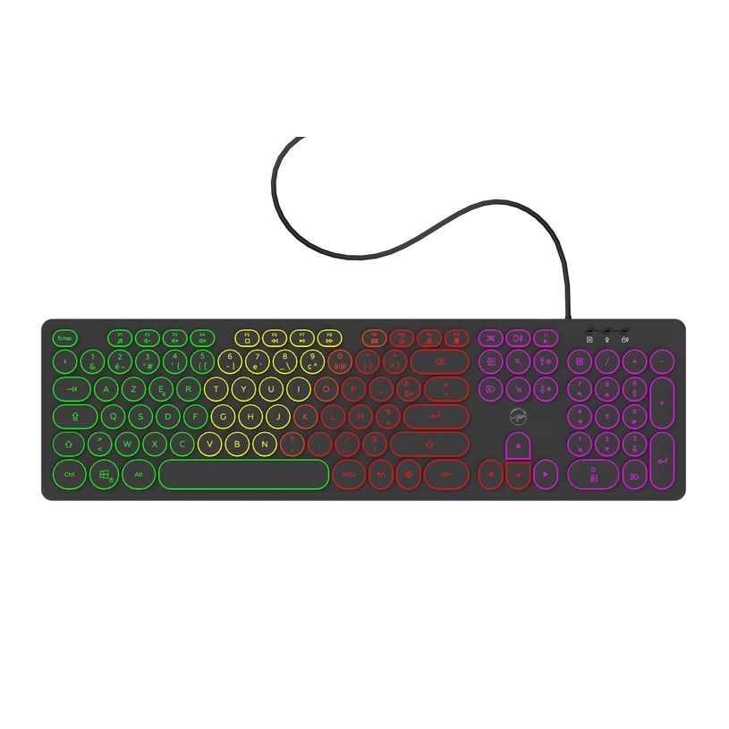 3700527306858-Mobility Lab - Clavier filaire rétro-éclairé - touches rondes - Azerty - noir--0