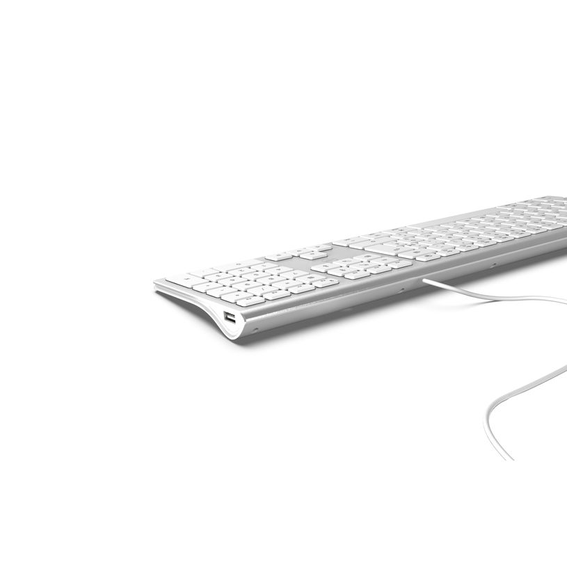 3700527304304-Mobility Lab - Clavier filaire DESIGN pour Mac + 2 HUB USB intégré - Azerty - blanc argenté--1