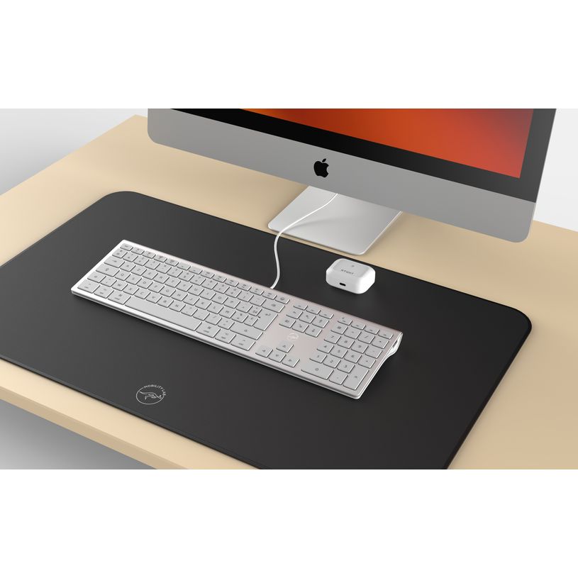 3700527304304-Mobility Lab - Clavier filaire DESIGN pour Mac + 2 HUB USB intégré - Azerty - blanc argenté--4