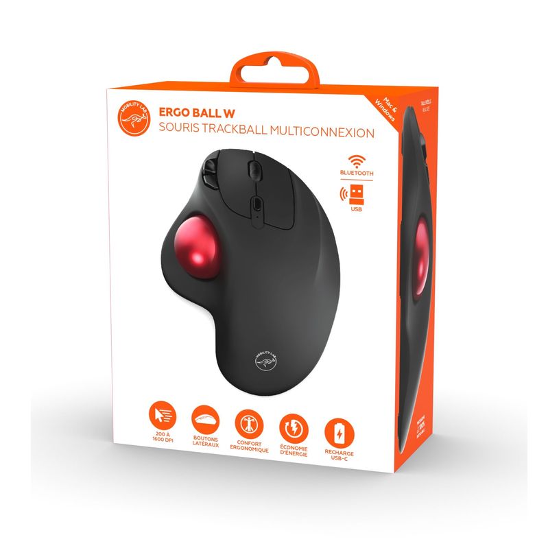 3700527313276-Mobility Lab - Souris sans fil ergonomique PREMIUM trackball - droitier - noir--6