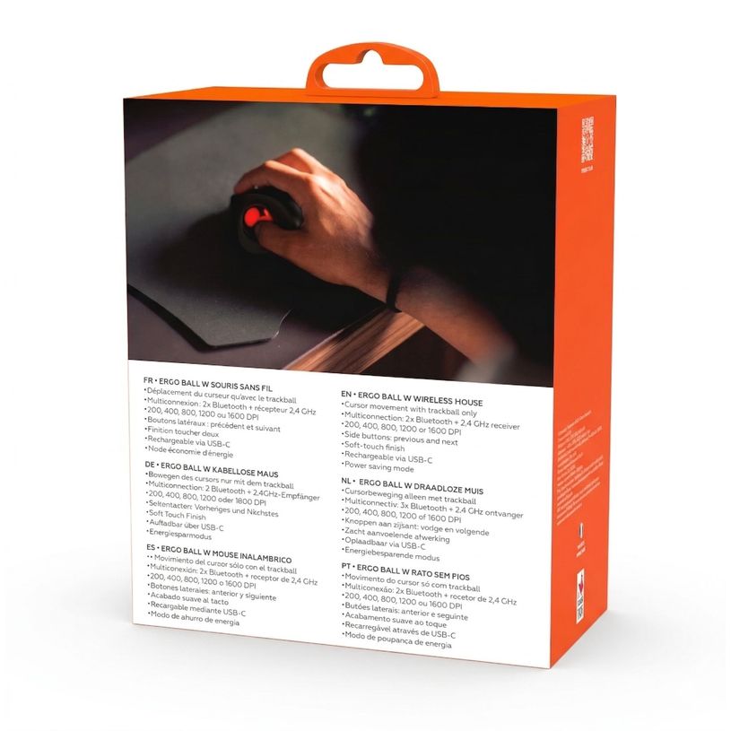 3700527313276-Mobility Lab - Souris sans fil ergonomique PREMIUM trackball - droitier - noir--7