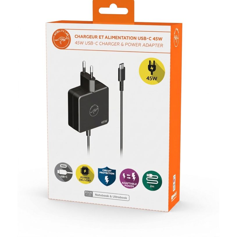3700527312132-Mobility Lab - Chargeur universel pour ordinateur portable 45W (USB Type C)--3