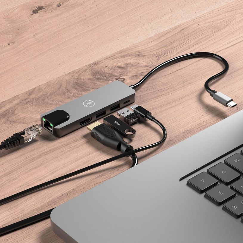 3700527313009-Mobility Lab - Hub Adapter USB-C 5-en-1  - 100W - gris sideral--4