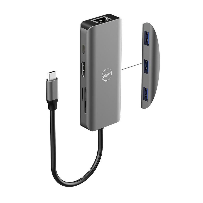 3700527312880-Mobility Lab - Hub Adapter USB-C 8-en-1  - 100W - gris sideral--1
