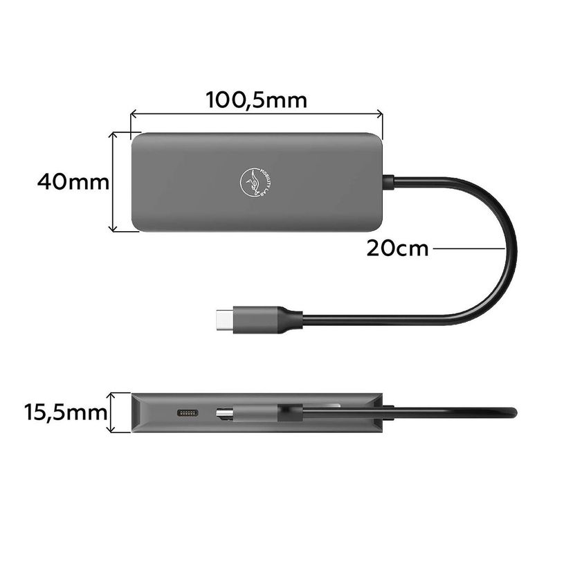 3700527312880-Mobility Lab - Hub Adapter USB-C 8-en-1  - 100W - gris sideral--3