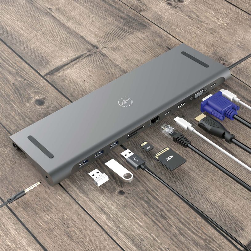 3700527304328-Mobility Lab - Hub USB-C 11-en-1 - 100W - acier--3