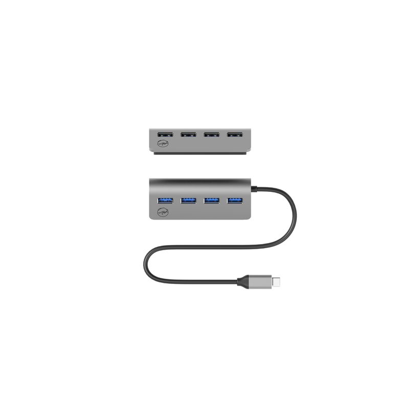 3700527311821-Mobility Lab - Hub USB-C 4 ports - USB 3.0 - gris sidéral--3