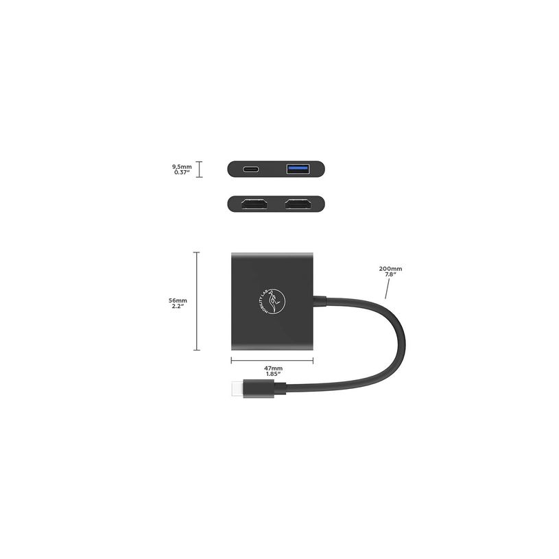 3700527305882-Mobility Lab - Hub Adaptateur USB-C 4-en 1 -  gris sideral--3