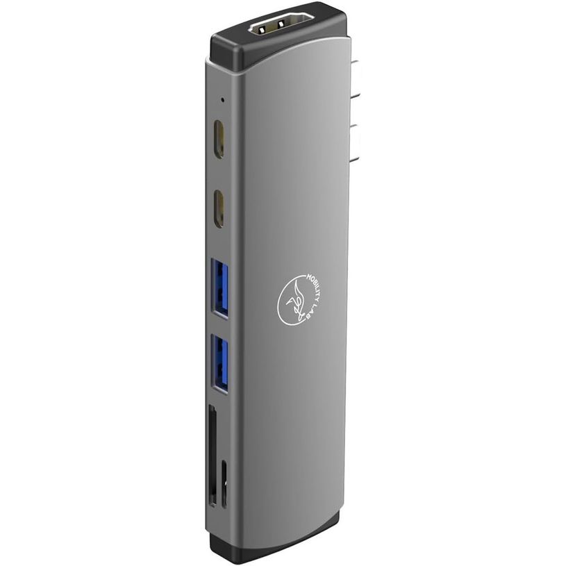 3700527313030-Mobility Lab - Hub Adaptateur USB-C 7-en 1 -  100W - gris sideral--0