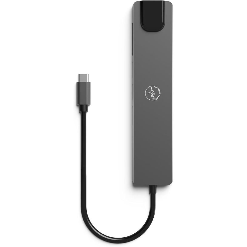 3700527313023-Mobility Lab - Hub Adaptateur USB-C 8-en 1 -  100W - gris sideral--0