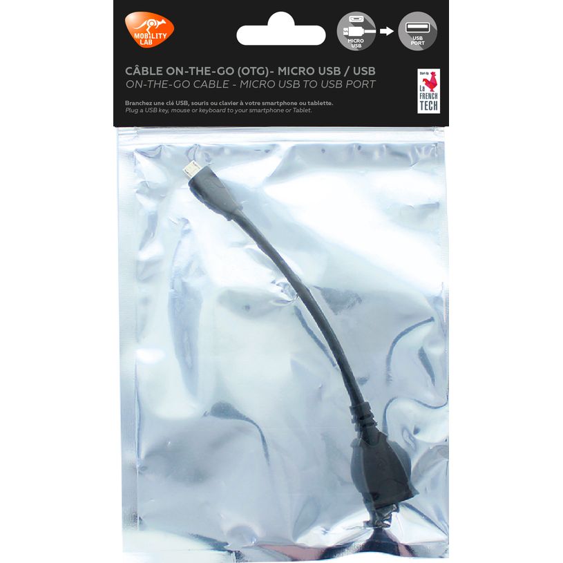 3700527301242-Mobility Lab - Adaptateur câble OTG USB vers micro USB - 10cm - noir--2