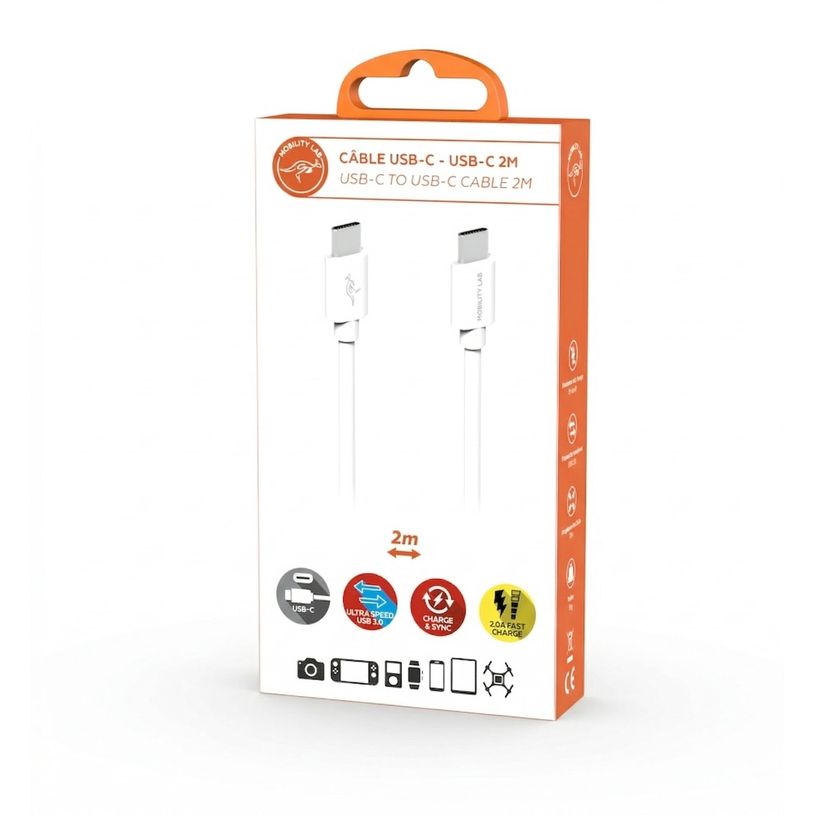3700527312491-Mobility Lab - Câble USB-C vers USB-C - 2M - blanc--4