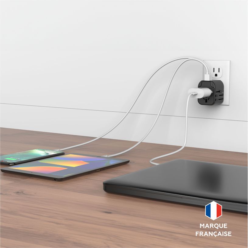 3700527314044-Mobility Lab - Adaptateur de voyage universel - 2 USB+ USB-C - noir--3