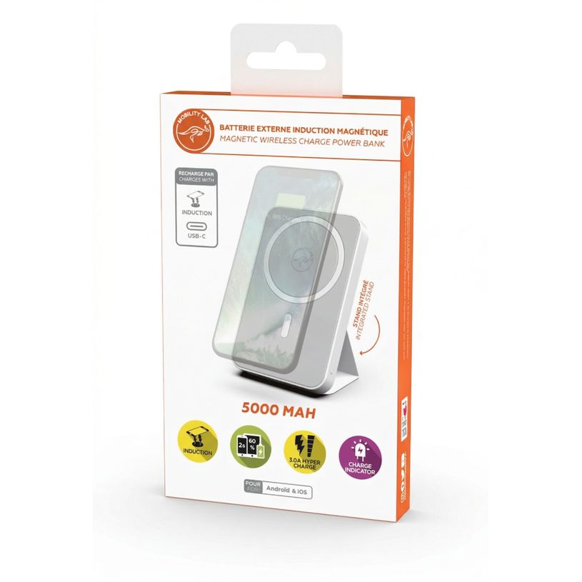 3700527312644-Mobility Lab - Batterie externe à induction mangetique - 5000 mAh - argent--7