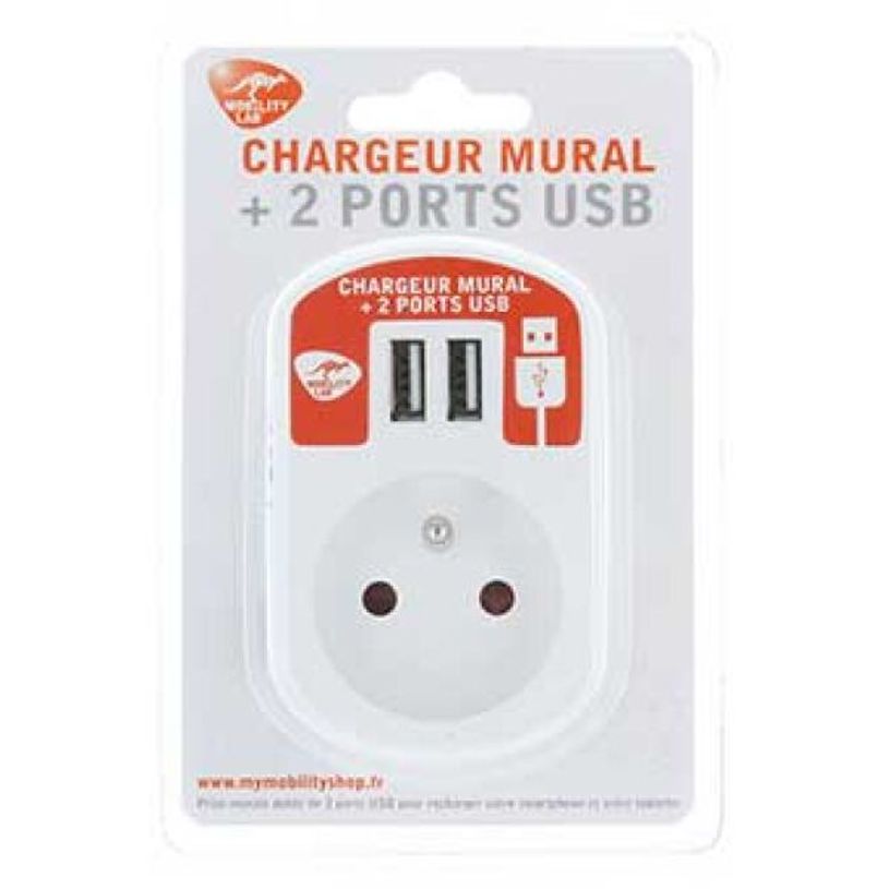 3700527307954-Mobility Lab - Prise murale avec 2 ports USB - blanc--1