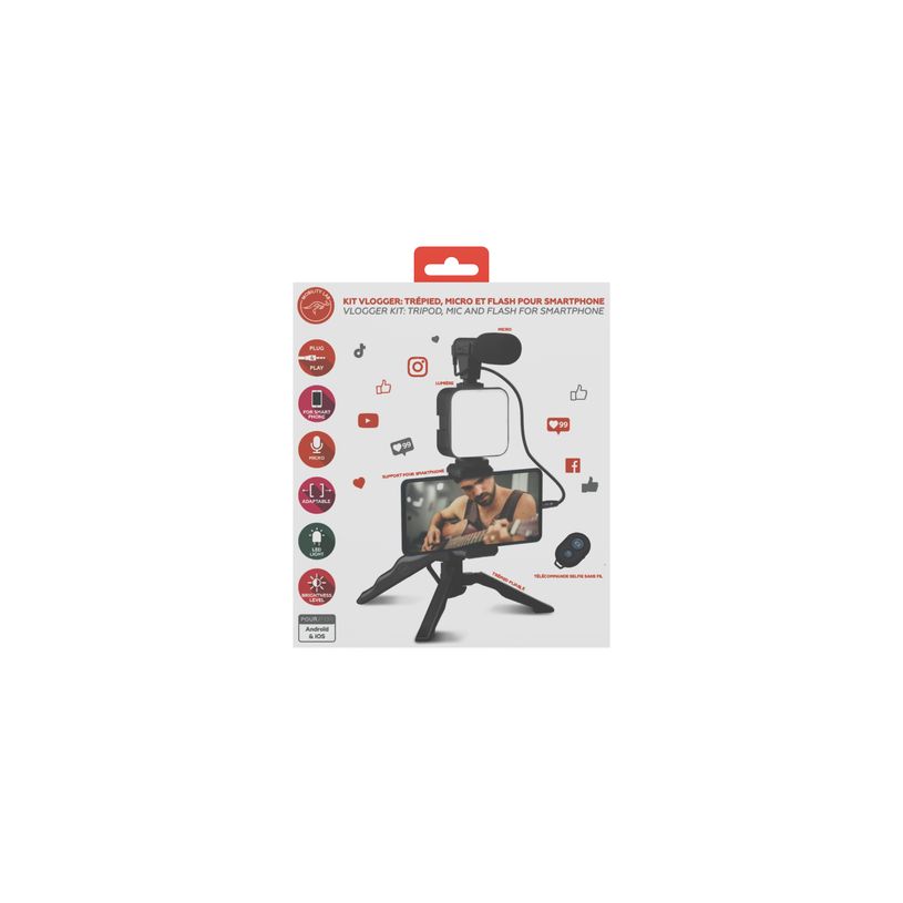 3700527305578-Mobility Lab - Kit Vlogger - Trépied + micro + lumière pour smartphone--2
