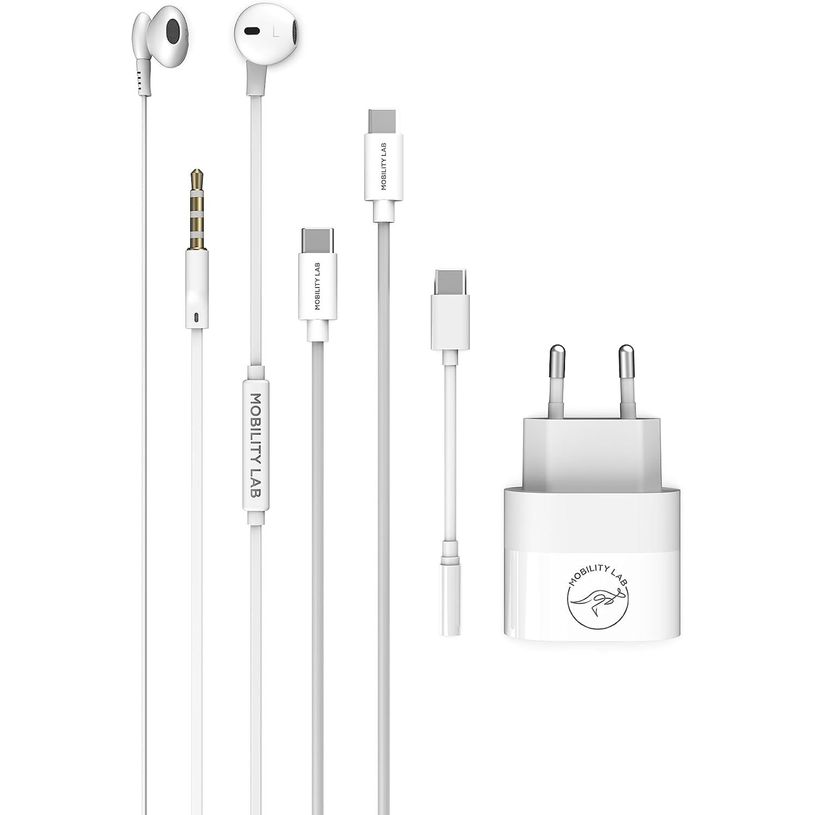 3700527312002-Mobility Lab - Pack téléphonie - chargeur + câble USB-C + écouteur + adaptaeur USB-C/jack--0