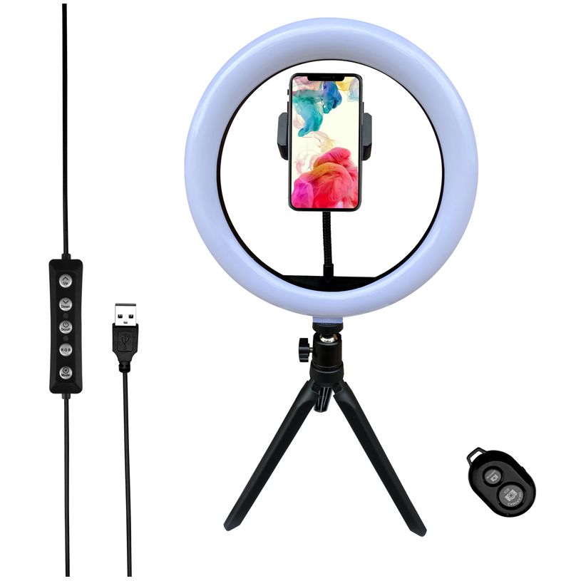 3700527305684-Mobility Lab - Anneau lumineux RGB selfie avec trepied - noir--2