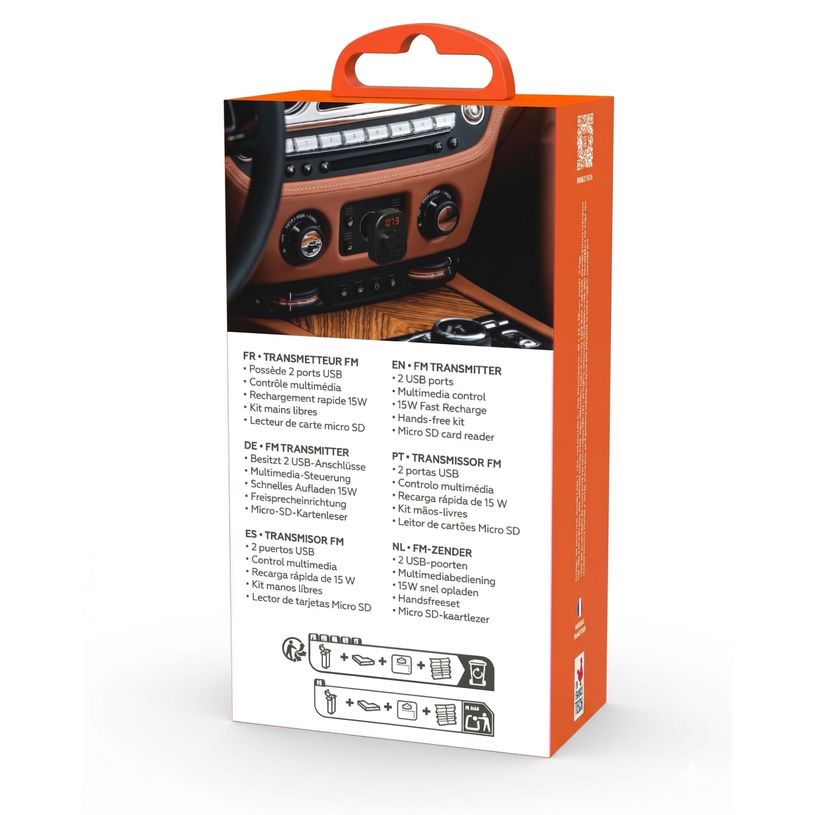 3700527312613-Mobility Lab - Transmetteur FM pour voiture - USB-C et USB - 20W - noir--5