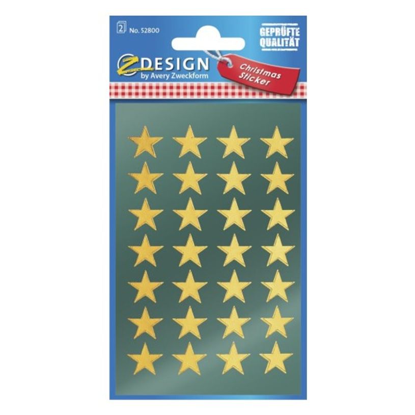 4004182528006-Avery - 56 stickers en sachet - 160x83x1 - étoiles dorées à 5 branches-P_405232056_3-0