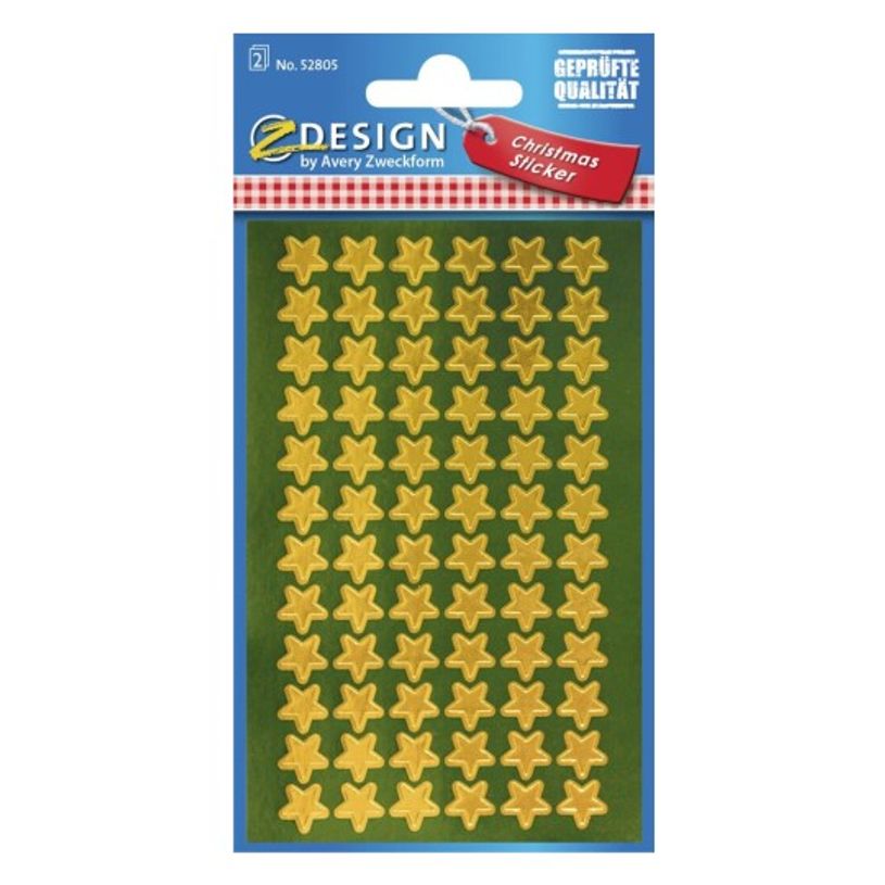 4004182528051-Avery - 114 stickers en sachet - 160x83x1 - étoiles dorées à 5 branches-P_405232058_1-0
