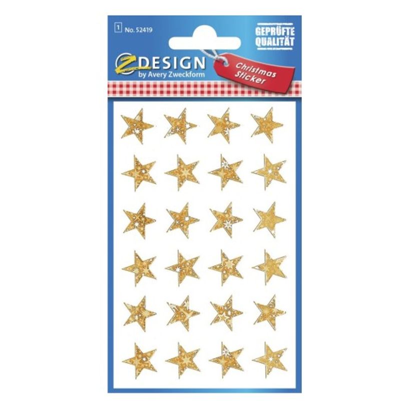 4004182524190-Avery - 24 stickers en sachet - 160x83x1 - étoiles dorées-P_405232063_1-0