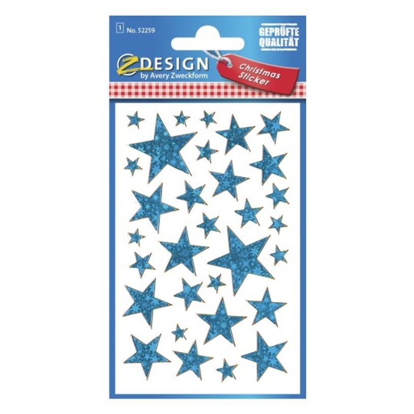 4004182522592-Avery - 31 stickers en sachet - 160x83x1 - étoiles bleues-P_405232066_1-0