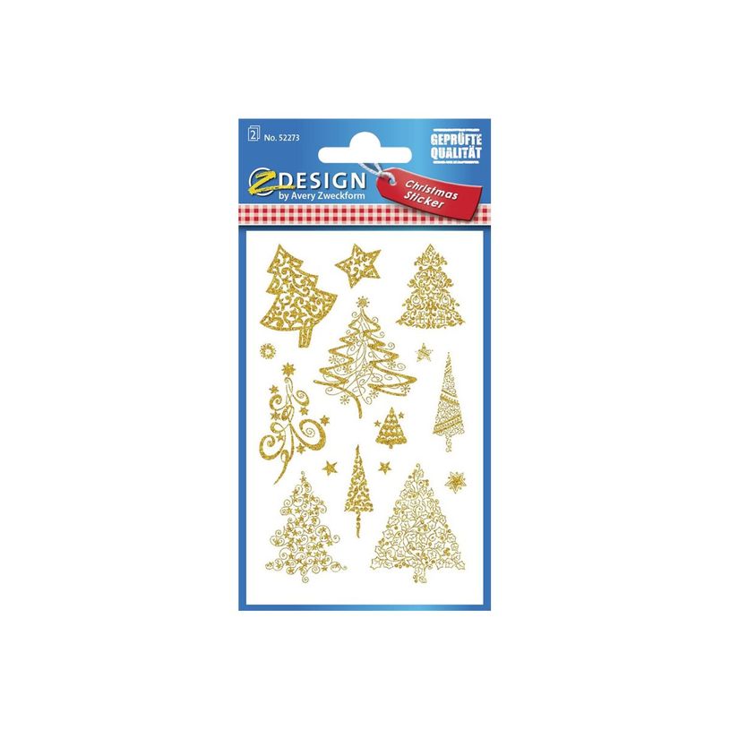 4004182522738-Avery - 18 stickers en sachet - 160x83x1 - sapins de noël dorés-P_405232068_1-2