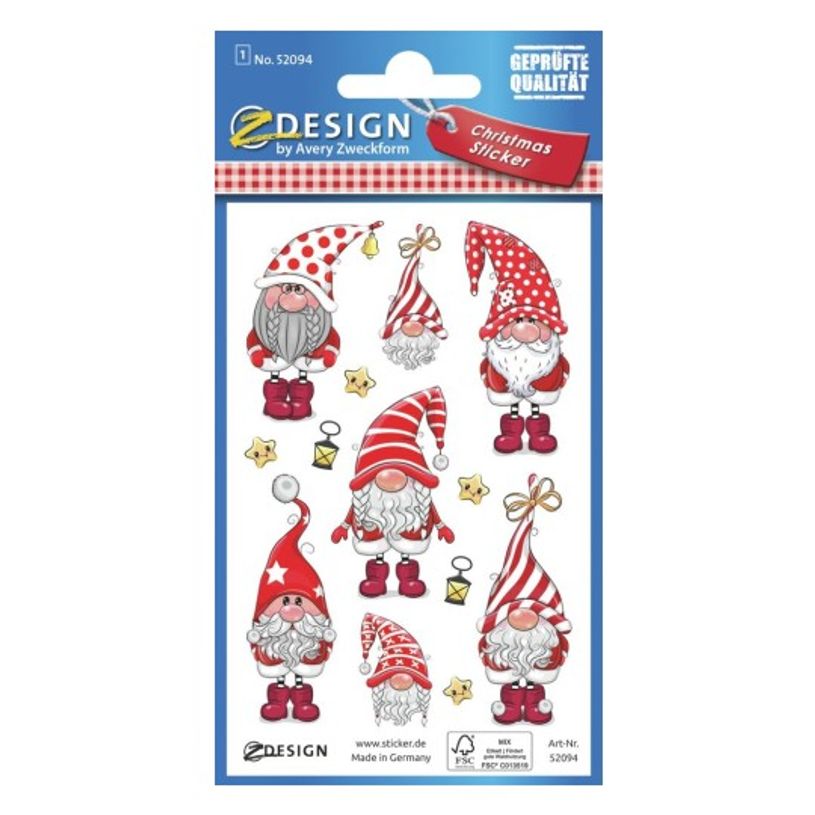 4004182520949-Avery - 7 stickers en sachet - 160x83x1 -  lutins à paillettes-P_405232069_4-0