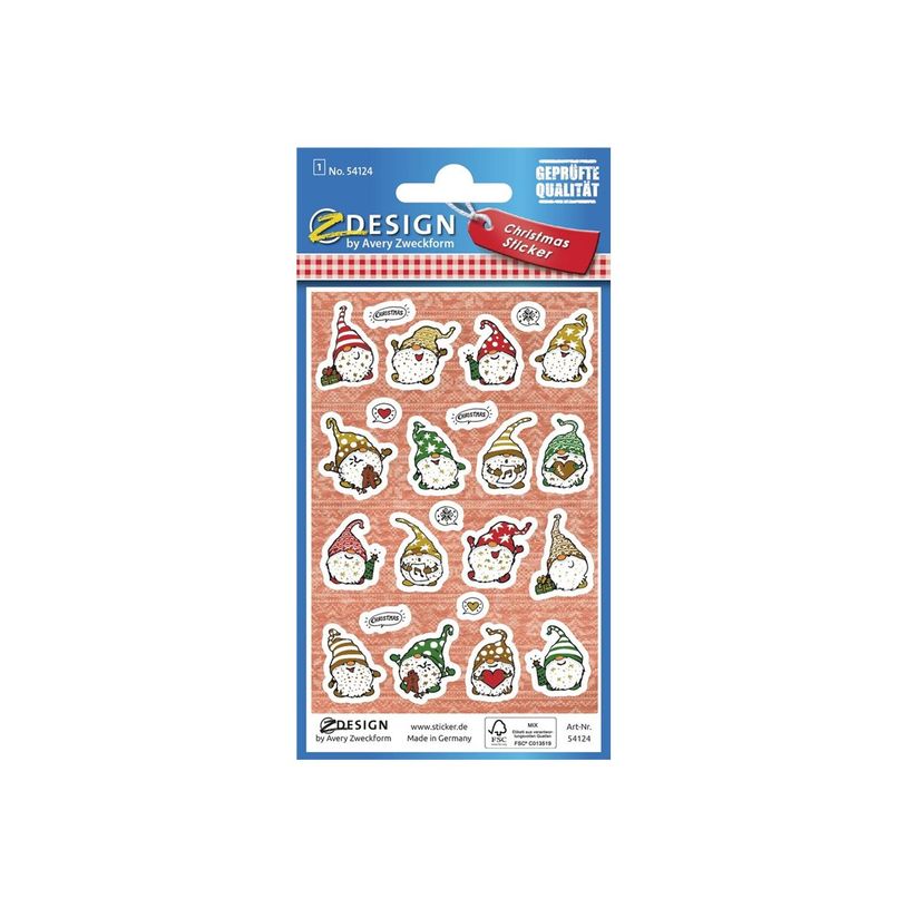 4004182541241-Avery - 23 stickers en sachet - 160x83x1 -  lutins de noël-P_405232076_1-1