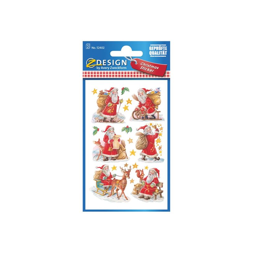 4004182524022-Avery - 12 stickers en sachet - 160x83x1 -  père noël traditionnel-P_405232077_1-2