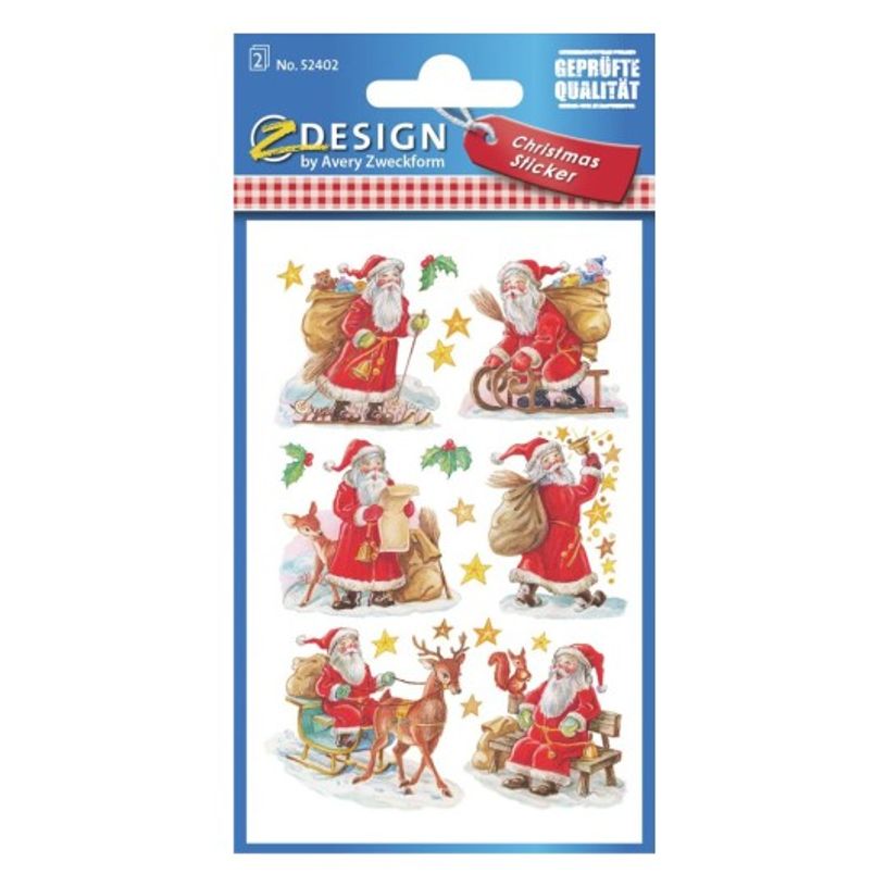 4004182524022-Avery - 12 stickers en sachet - 160x83x1 -  père noël traditionnel-P_405232077_3-0