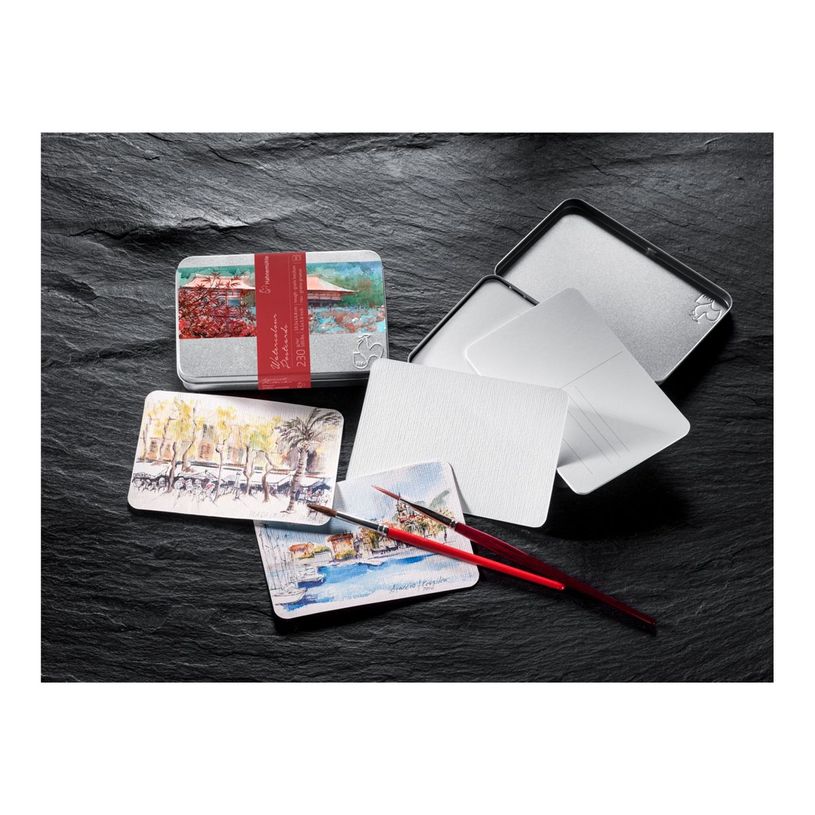 4011367500009-Hahnemühle - Carte postale aquarelle - A6 (105 x 148 mm) - 30 feuilles - blanc naturel-P_405232120_2-2