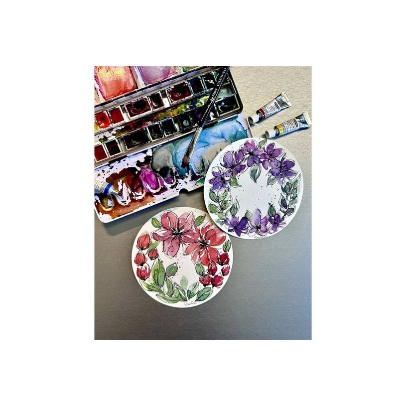 4011367119720-Hahnemühle Watercolour - Papier - 130 mm diameter - rond - 30 feuilles - blanc naturel-P_405232144_2-4