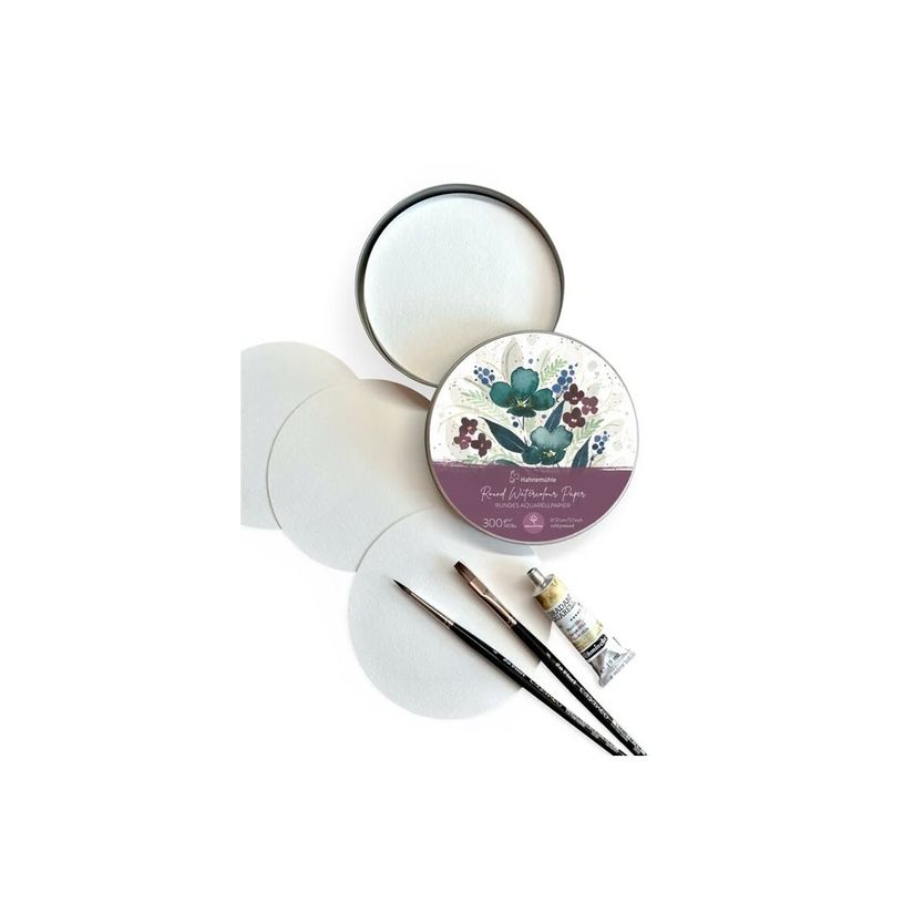 4011367119720-Hahnemühle Watercolour - Papier - 130 mm diameter - rond - 30 feuilles - blanc naturel-P_405232144_4-1