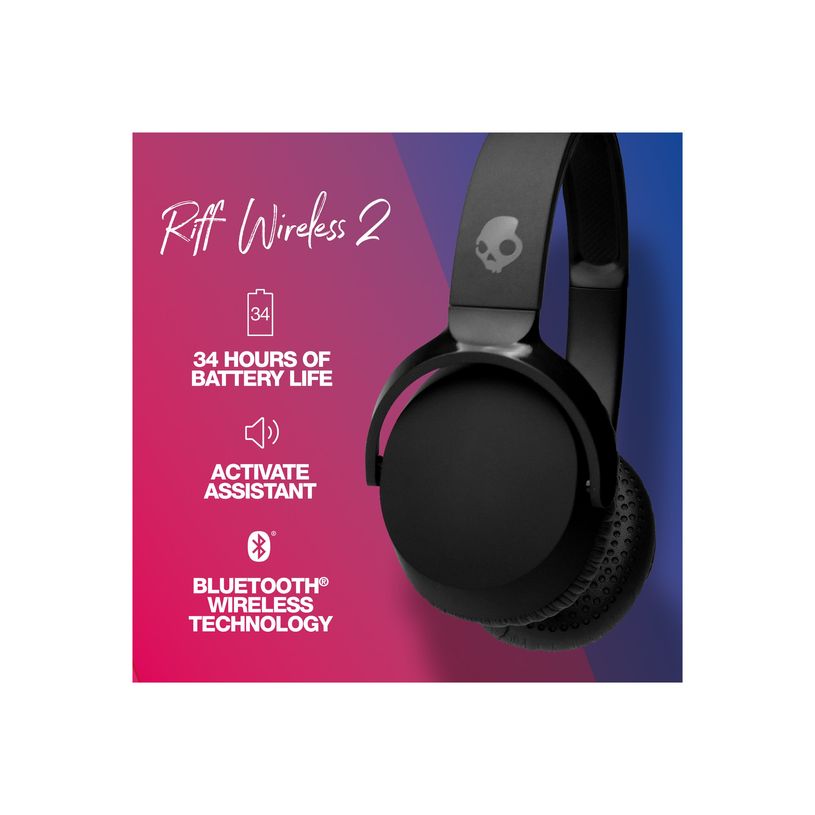 0810045686677-Skullcandy Riff Wireless 2 - Écouteurs sans fil avec micro - noir-P_405232509_6-8