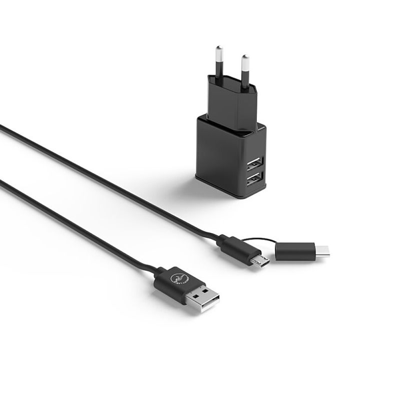 3700527304151-Mobility Lab - Adaptateur secteur - 2 connecteurs de sortie (USB) - sur le câble : Micro--P_405232687_3-2