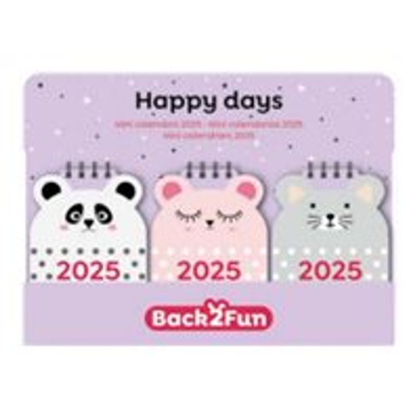 8422593282779-Miquelrius Back2Fun - Calendrier - de bureau - 2025 - panda / mouse / bear - mois à afficher - mini - 11-P_405232740_1-0
