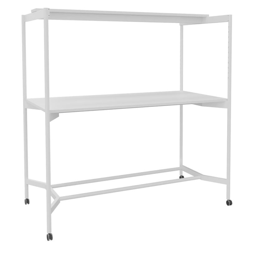 3253310546936-Table Coworking ELKI - L180 - plateau blanc perle - pied blanc-P_405232796_1-0