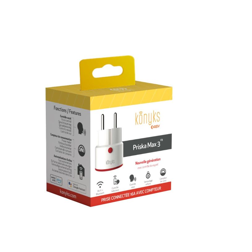 3770008652057-Konyks PRISKA MAX 3 FR - Prise smart - sans fil - 802.11b/g/n, Bluetooth - 2.4 Ghz-P_405232818_2-3