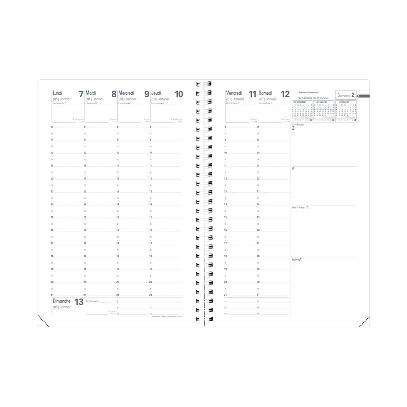 3371017520780-Quo Vadis - Agenda année scolaire - Spiralé - 2026-2027 - Ministre S Septembre - Semainier Planning - Français - Impala - 13 mois de août à--3
